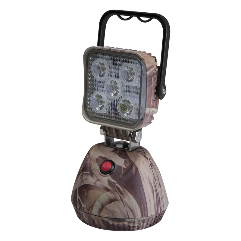 Luz de Trabajo Recargable de 5 LED, 650 Lumenes, Color Beige Camuflaje, Base Magnetica ECCO EW2461-CAMO