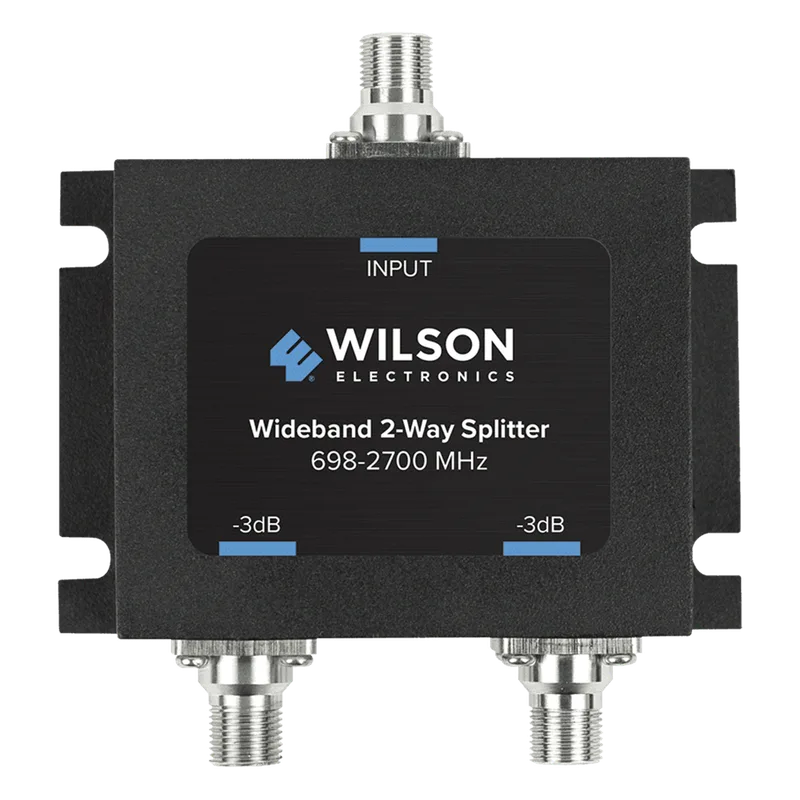 Divisor de Potencia Coaxial 2 Vías / 698-2700 MHz / 75 Ohm / Pérdida por División 3 dB / Aislamiento ≥20 dB / Conector F-hembra / Diseño Microstrip WILSONPRO / WEBOOST 850-034