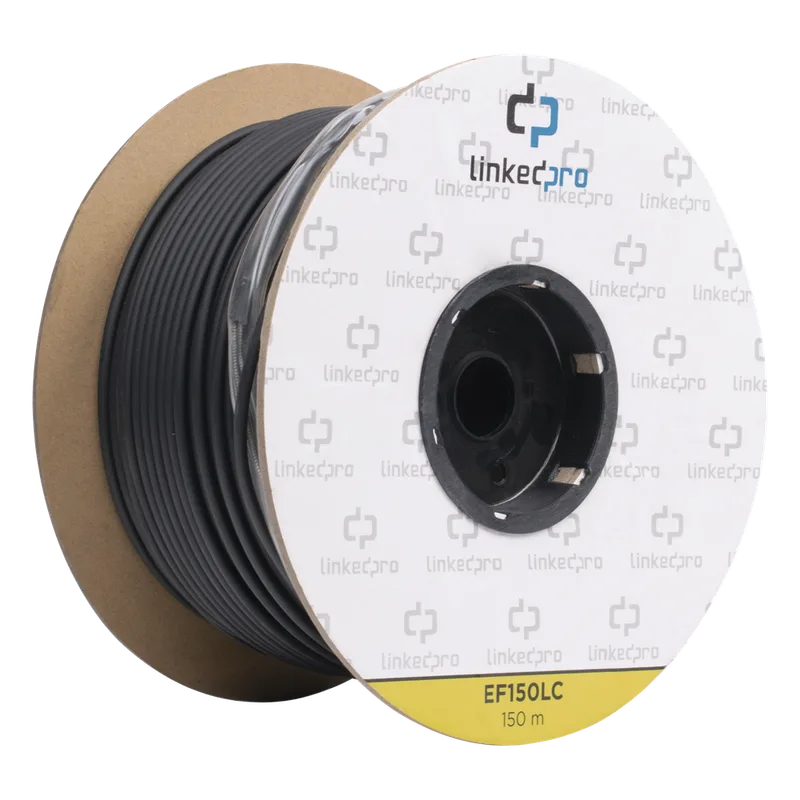Carrete de Fibra Óptica Monomodo con Conectores LC-LC Duplex, Reforzada con Kevlar, de 150 Metros (492.13 Pies), Para Instalaciones Subterráneas por Tubería LINKEDPRO BY EPCOM EF-150-LC