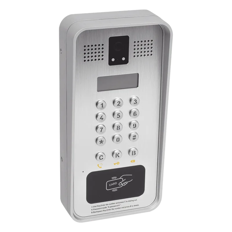 Video portero IP/SIP Con Cámara y pantalla LCD, 2 Relevadores Integrados (entrada y salida), Onvif y lector de tarjetas RFID, puerto WIEGAND (entrada). FANVIL I33V