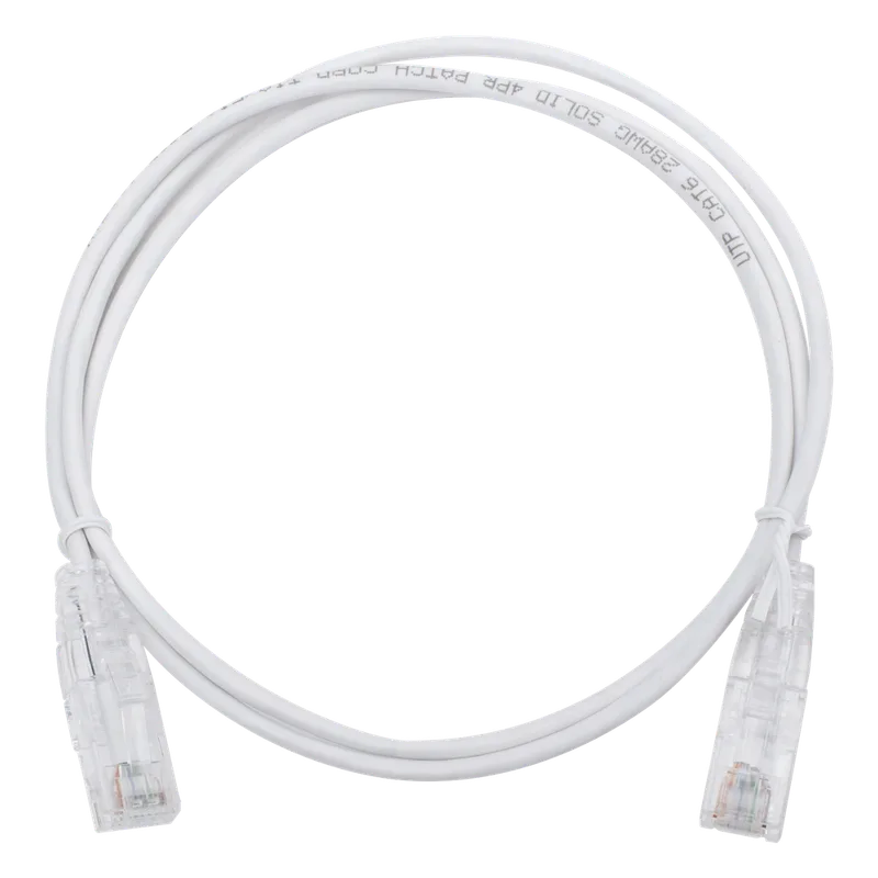Cable de Parcheo Slim UTP Cat6 - 1 Metro (3.28 Pies), Blanco, Diámetro Reducido (28 AWG) LINKEDPRO BY EPCOM LP-UT6-100-WH28