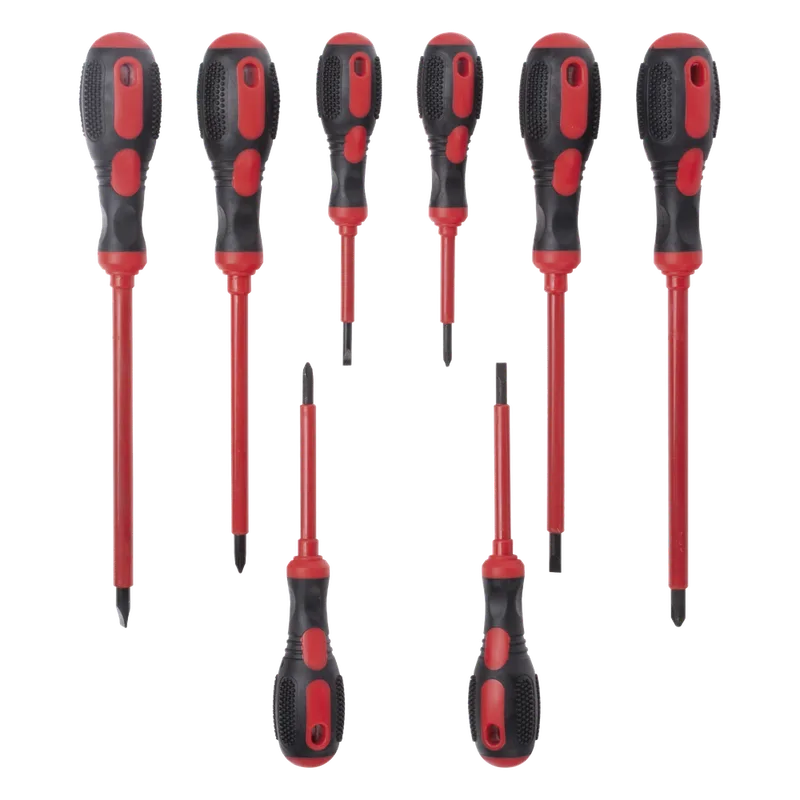 Juego de 8 Desarmadores con Aislante para Electricistas. EPCOM POWERLINE EP-NTK9