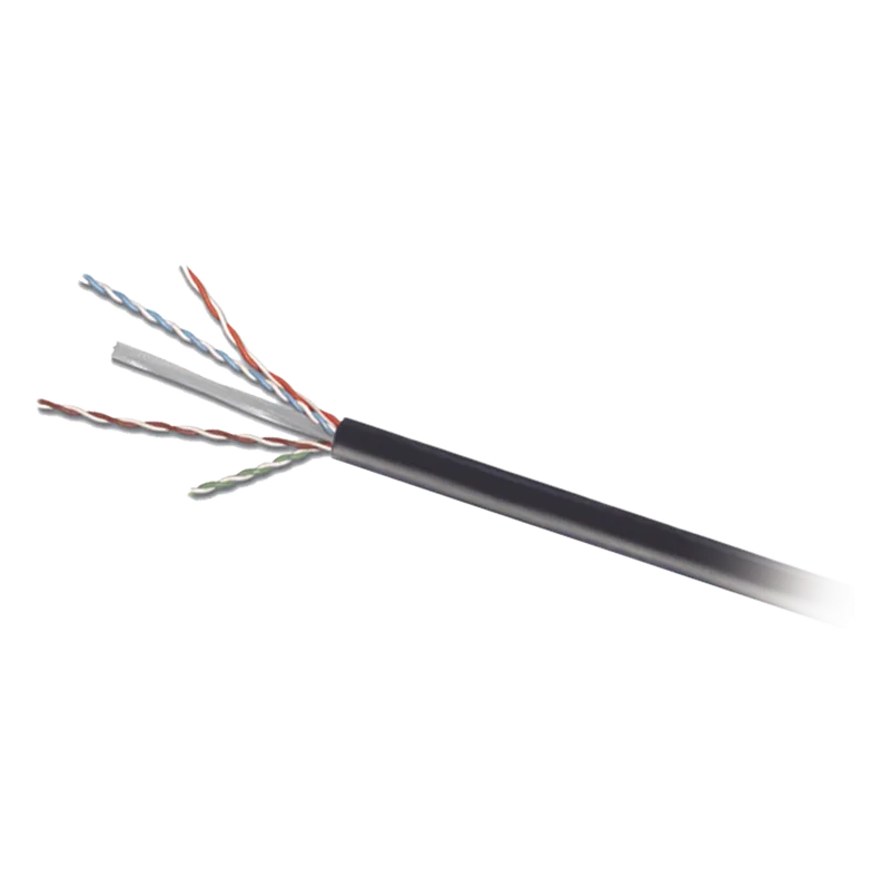Bobina de Cable UTP de 4 Pares, Para Exterior con Gel, Cat6 (23 AWG), Industrial para Climas Extremos, Enterrado Directo, Color Negro, 305 Metros (1000 Pies) SIEMON 9C6O4-E2-01-R1A