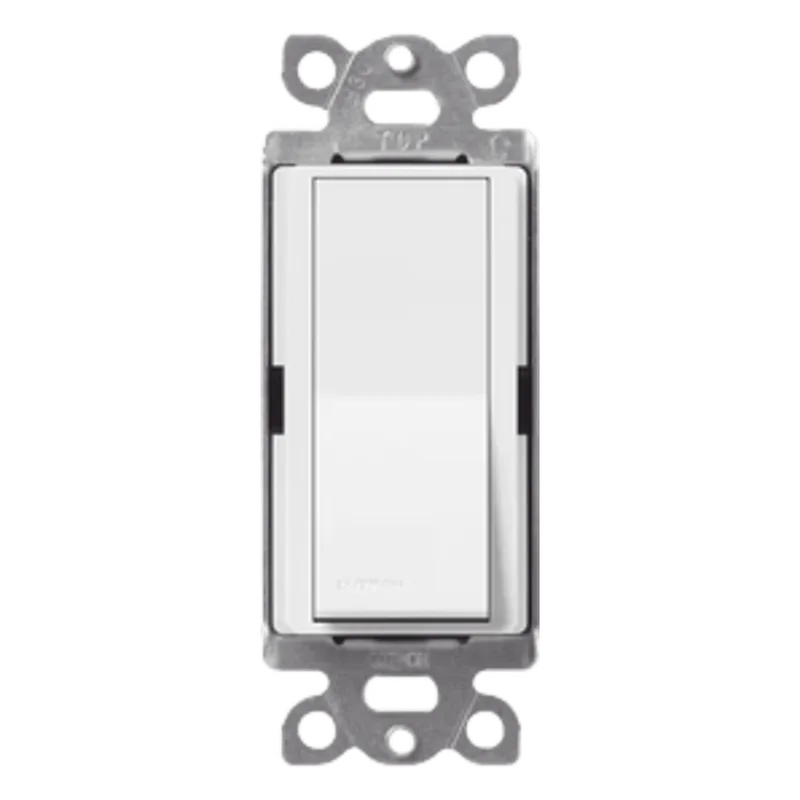 Interruptor de pared unipolar tipo paleta de 15 A, 120/277 V, para conmutación de iluminación y cargas de motor, línea Satin Colors en acabado Snow satinado LUTRON ELECTRONICS SC1PSSWL