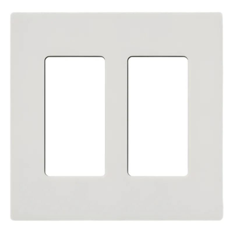 Placa de pared de 2 espacios sin tornillos visibles en acabado Snow satinado, compatible con atenuadores e interruptores Lutron Maestro, Diva, Claro y controles Pico LUTRON ELECTRONICS SC2SW