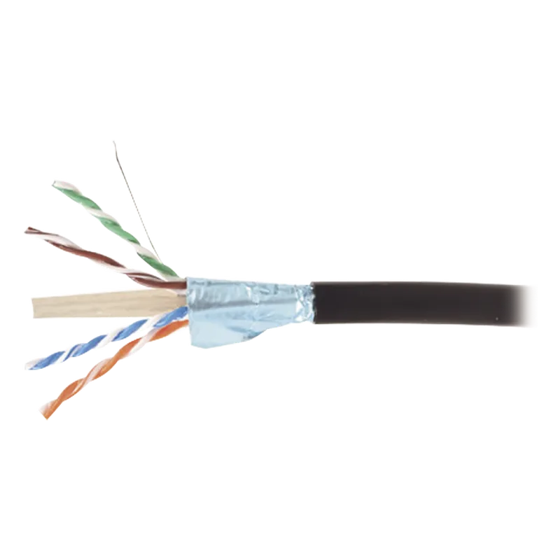Bobina de Cable Blindado F/UTP de 4 Pares, Para Exterior con Gel, Cat6A (23 AWG), Industrial para Climas Extremos, Enterrado Directo, Color Negro, 305 Metros (1000 Pies) SIEMON 9A6O4-A5-01AR1A