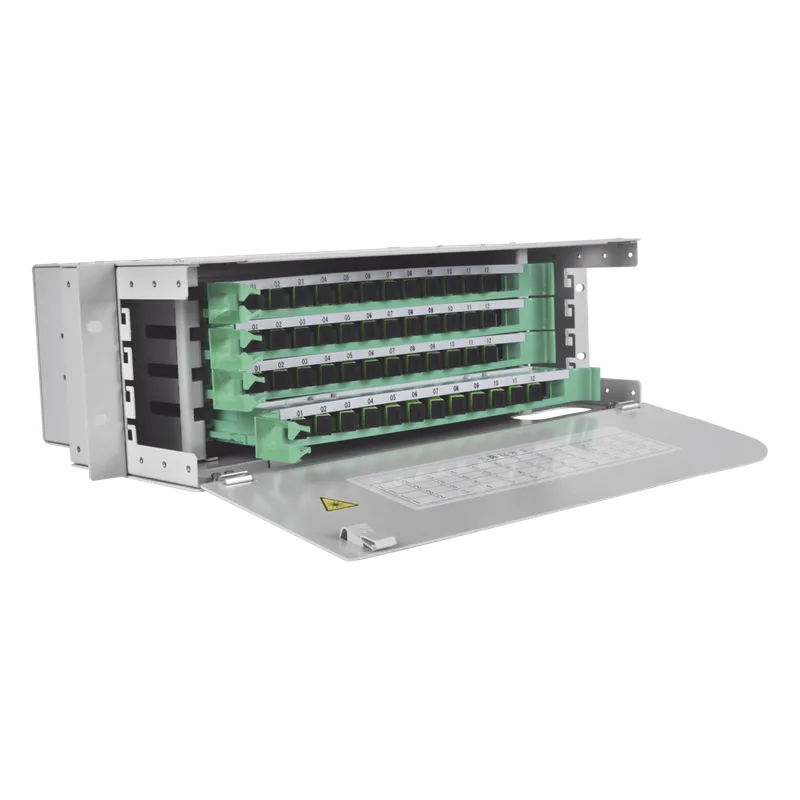 Distribuidor de Fibra Óptica para 48 Empalmes, con 48 Acopladores SC/APC y 48 Pigtails, 19, 3 UR FIBERHOME ODU19T-A48-A