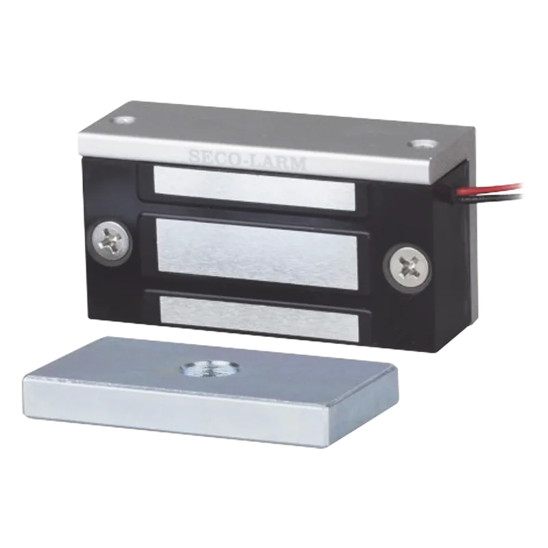 Chapa Magnética de 36 kg (80 Lbs) / Uso en Lockers o Gabinetes / 12~24 VDC / Tamaño Miniatura 70x31x19 mm / Protección MOV / Sin Magnetismo Residual / Montaje Completo ENFORCER SECOLARM E-941SA-80Q