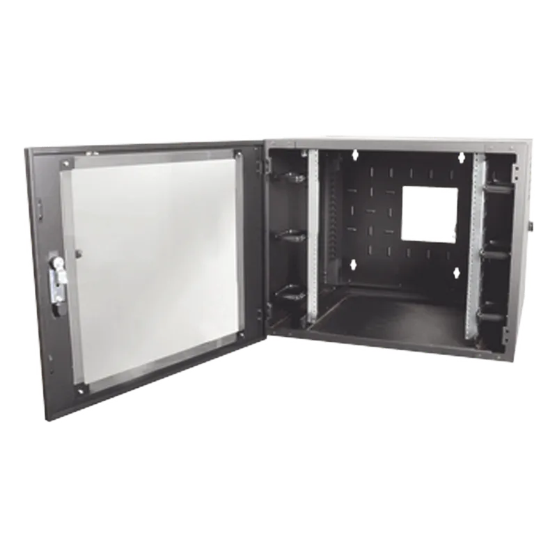 Gabinete de Pared Estándar de 19in, Abatible, de 12 UR, 762 mm de Profundidad, Color Negro SIEMON WC3-P101-12