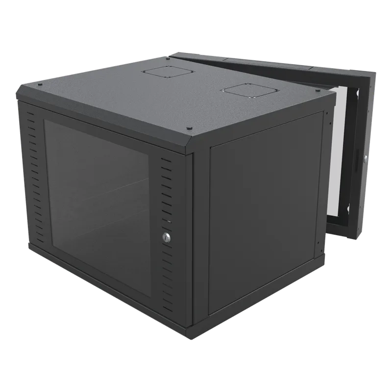 Gabinete Abatible de Pared (Con Marco Trasero) con Rack 19" de 12 Unidades. Ventana de Cristal Templado. LINKEDPRO BY EPCOM SR-1912-GAP-V4