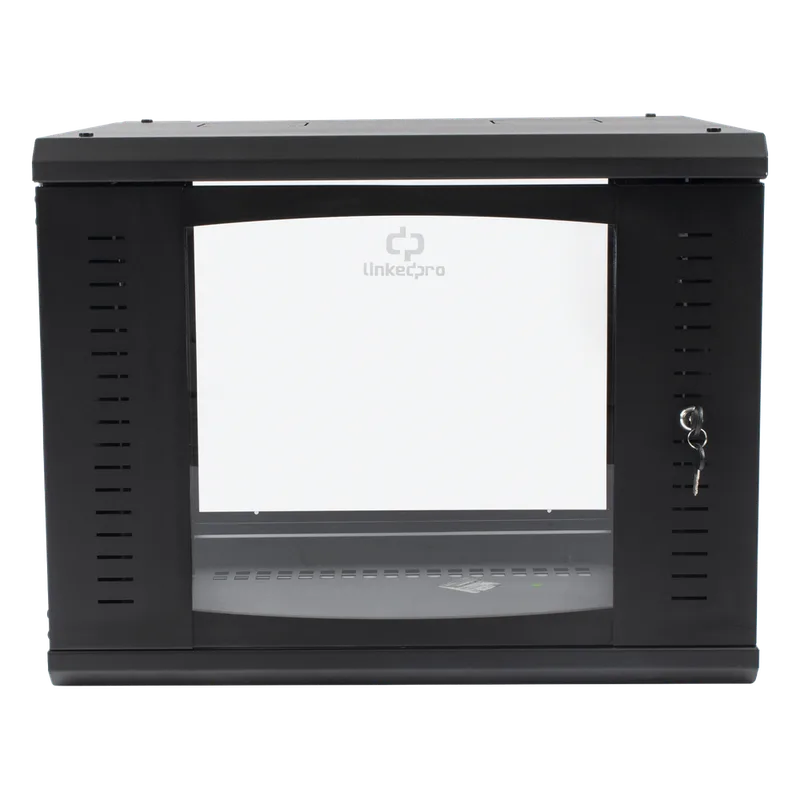 Gabinete Abatible de Pared (Con Marco Trasero) con Rack 19" de 9 Unidades. Ventana de Cristal Templado. LINKEDPRO BY EPCOM SR-1909-GAP-V4