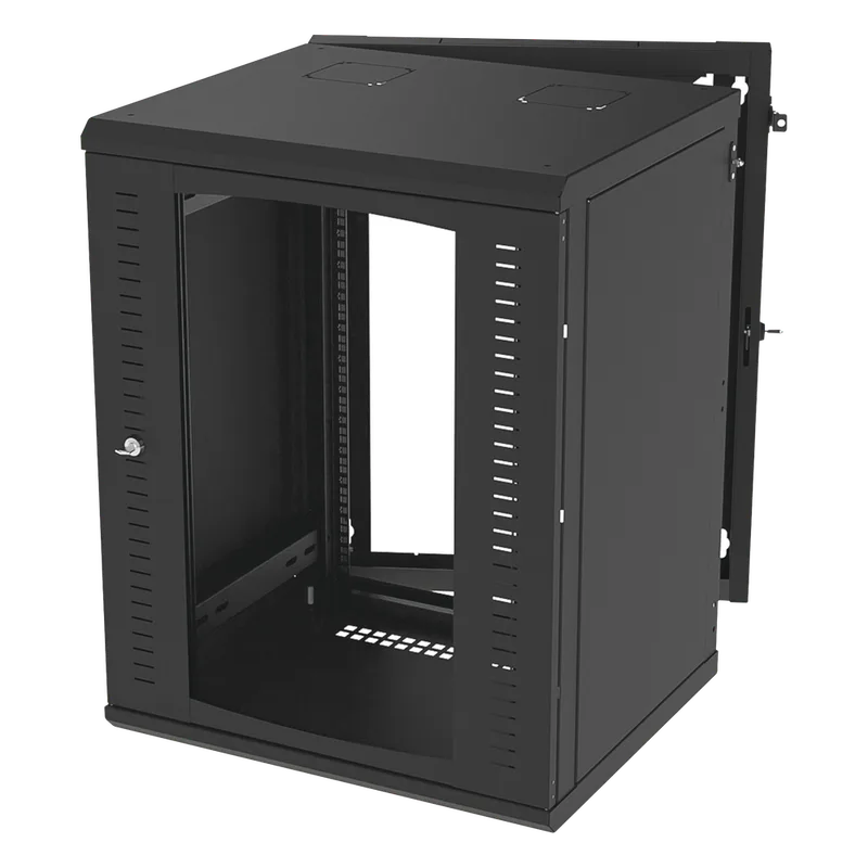 Gabinete Abatible de Pared (Con Marco Trasero) con Rack 19" de 16 Unidades. Ventana de Cristal Templado. LINKEDPRO BY EPCOM SR-1916-GAP-V4