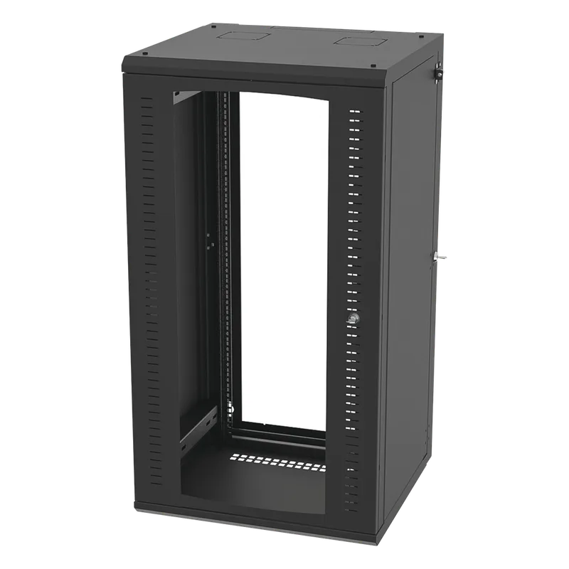 Gabinete Abatible de Pared (Con Marco Trasero) con Rack 19" de 24 Unidades. Ventana de Cristal Templado. LINKEDPRO BY EPCOM SR-1924-GAP-V4