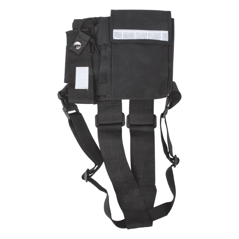 Pechera Universal sin logo con soporte para radio y bolígrafo más bolsa con cinta adherente para su seguridad. KCPP-SLG