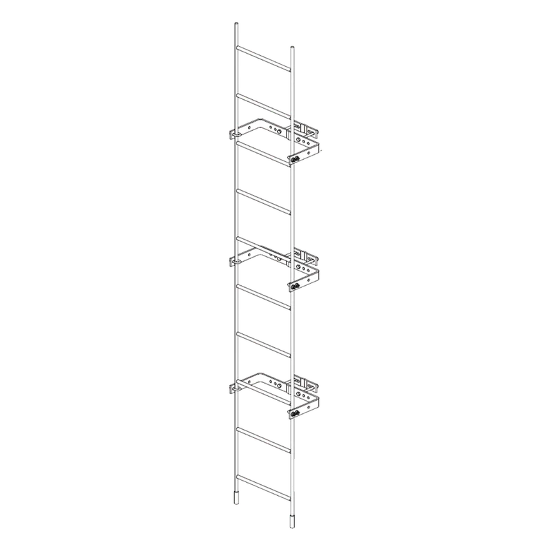 Escalera Exterma Sólida de 3 metros para Secciones 1 a 12 de Torres Super Titan (Incluye 3 Herrajes Sujetadores). Trylon TRY-ST-LAD-3M-112