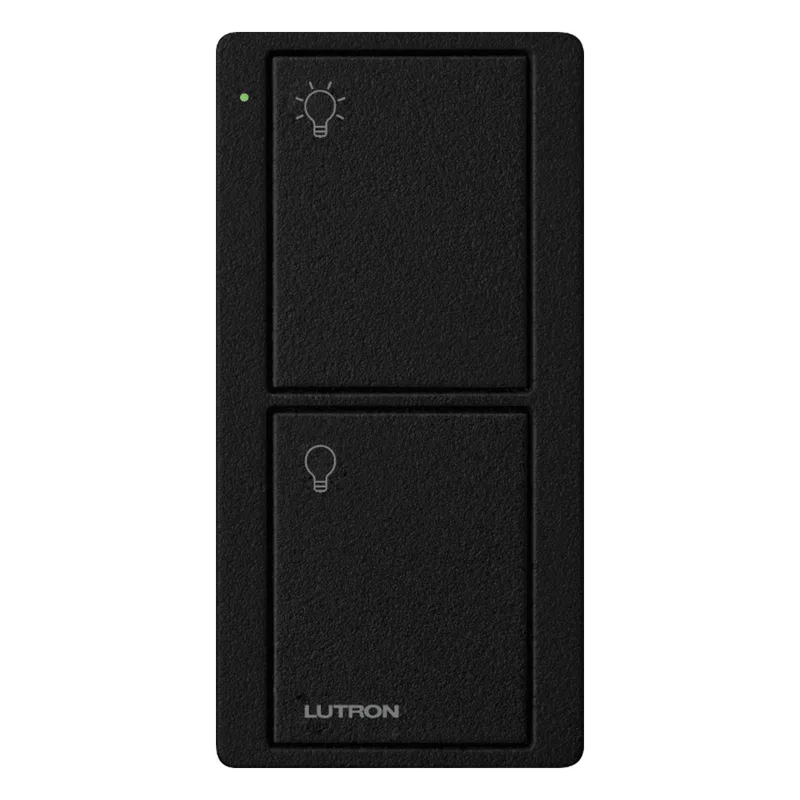 Control Pico inalámbrico de 2 botones para encender y apagar iluminación en sistemas Lutron como Caseta Wireless y RadioRA 2, color Midnight satinado LUTRON ELECTRONICS PJ22BTMNL01