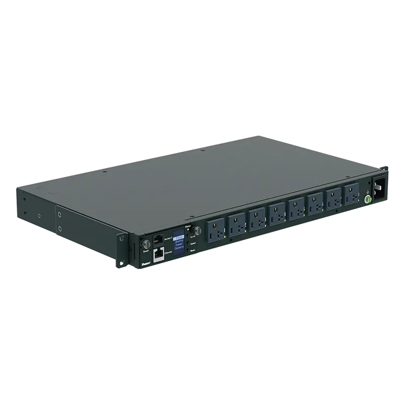 PDU Switchable y Monitoreable por Toma (MS) para Distribución de Energía, Enchufe de Entrada NEMA 5-15P, Con 8 Salidas 5-20R, Horizontal 19in, 120 Vca, 15 Amp, 1UR PANDUIT P08E14M