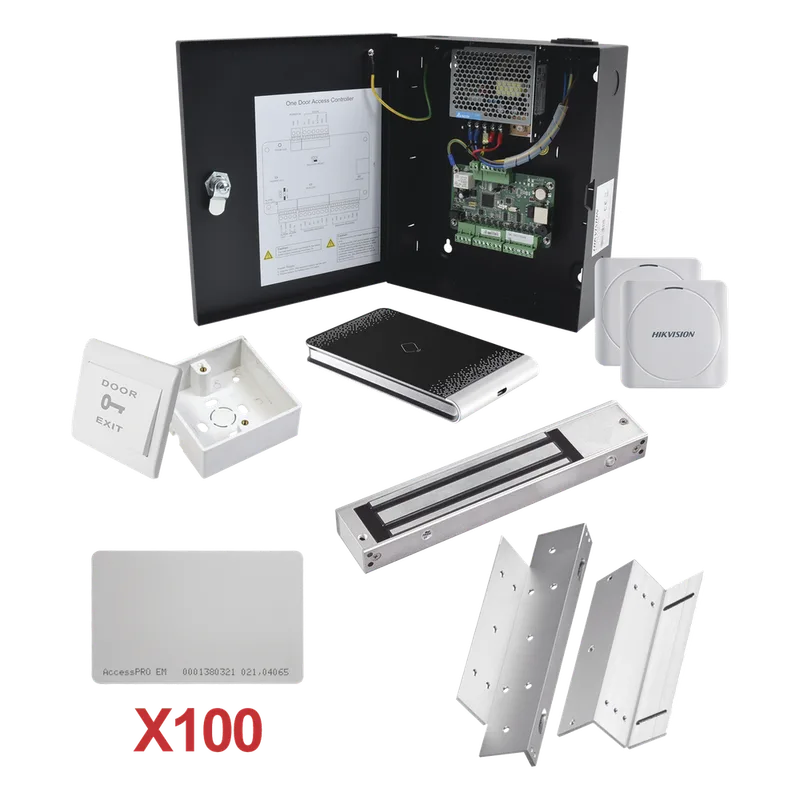 Kit de Control de Acceso con TARJETA para 1 Puerta con lector de Entrada y Salida / TODO INCLUIDO / Software IVMS4200 incluido HIKVISION KIT-TARJETA-01