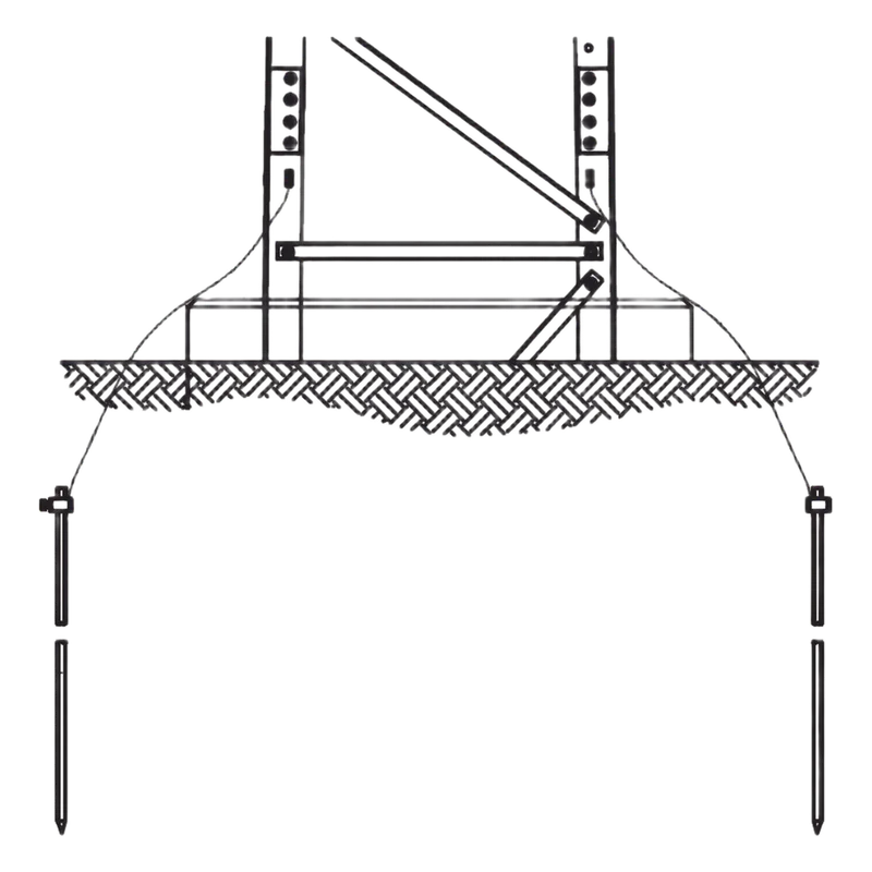 Sistema de Aterrizaje en 3 Piernas para Torre SUPER TITAN. Para Sec. 13 a 21. Trylon TRY-ST-GROUND3
