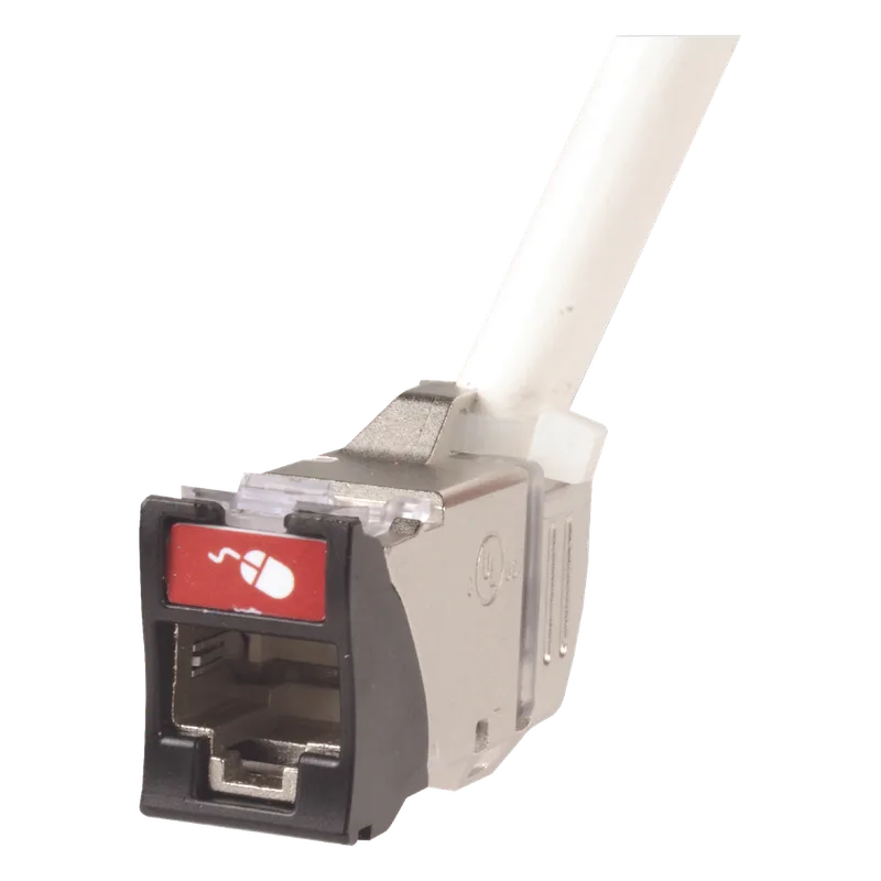 Jack Z-MAX 45 Montaje Híbrido a 45 Grados Ideal para Espacios Reducidos, Categoría 6A, Blindado, Color Negro SIEMON Z6A-45S01