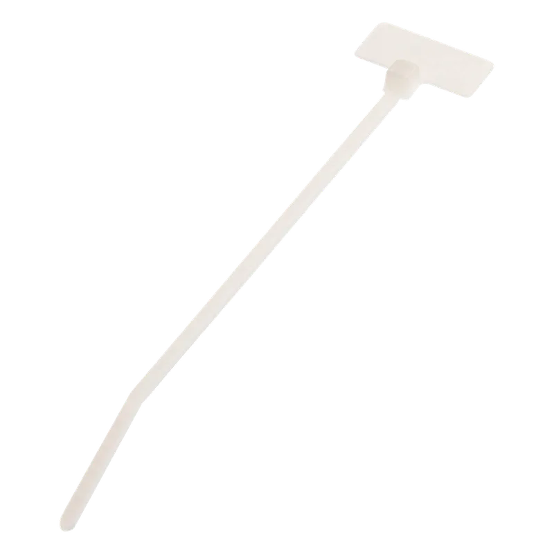 Cincho de Identificación Tipo Bandera, 109 mm largo x 2.4mm ancho, Área de Marcado de 7.9 x 19.1 mm, Nylon 6.6, Color Natural, Bolsa de 100pz PANDUIT PLF1M-C