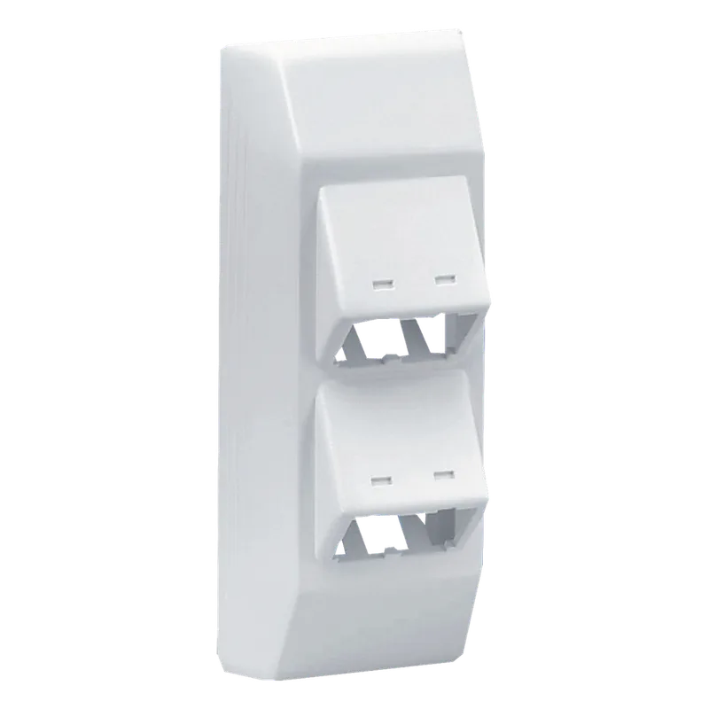 Soporte Con 4 Puertos Mini-Com, Con Bisagras de Instalación a Presión, Para Canaletas T45, Material PVC Rígido, Color Blanco Mate PANDUIT T45HDBIW