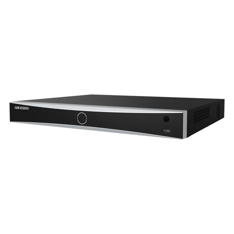 NVR 12 Megapixel (4K) / Reconocimiento Facial / 16 Canales IP / Base de Datos / Hasta 100,000 Fotografías / 16 Puertos PoE+ / 2 Bahías de Disco Duro / Switch PoE 300 mts / Bases de Datos / HDMI en 4K HIKVISION IDS-7616NXI-I2/16P/8F