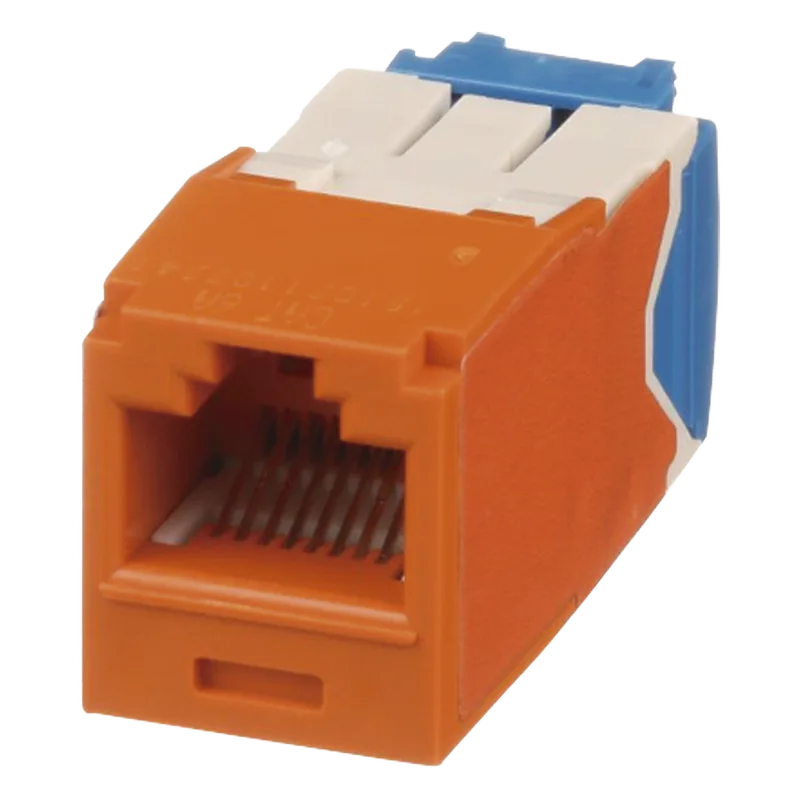 Conector Jack RJ45 Estilo TG, Mini-Com, Categoría 6A, de 8 Posiciones y 8 Cables, Color Naranja PANDUIT CJ6X88TGOR