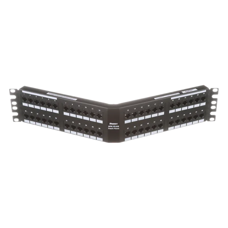 Panel de Parcheo de Impacto (110), Angulado, Categoría 6, de 48 Puertos, 2UR PANDUIT DPA48688TGY