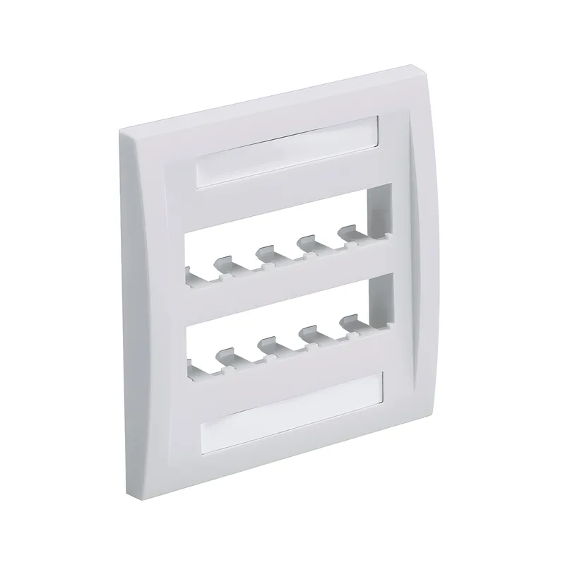 Placa de Pared Vertical Ejecutiva, Salida Para 10 Puertos Mini-Com, Con Espacios Para Etiquetas, Color Blanco Mate PANDUIT CFPE10IW-2GY