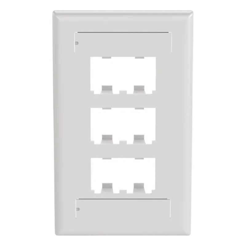 Placa de Pared Vertical Clásica, Salida Para 6 Puertos Mini-Com, Con Espacios Para Etiquetas, Color Blanco PANDUIT CFPL6WHY