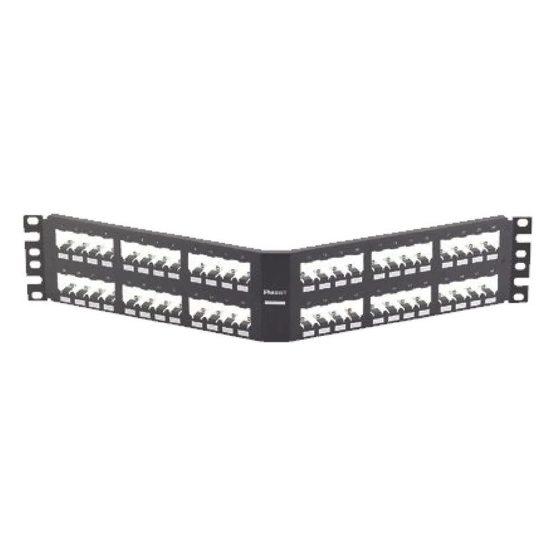 Panel de Parcheo Modular Mini-Com (Sin Conectores), Angulado, Totalmente Blindado, de 48 Puertos, 2UR PANDUIT CPA48BLY