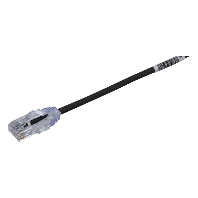 Cable de Parcheo TX6, UTP Cat6, Diámetro Reducido (28AWG), Color Negro, 20 cm (7.87 pulgadas) PANDUIT UTP28SP0.2MBL