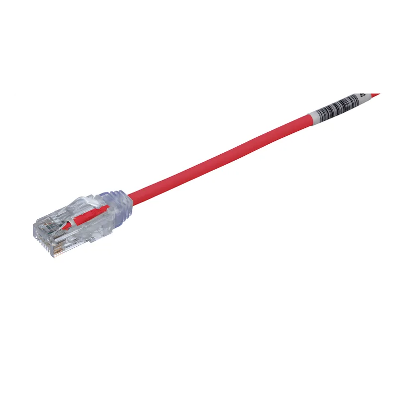 Cable de Parcheo TX6, UTP Cat6, Diámetro Reducido (28AWG), Color Rojo, 20 cm (7.87 pulgadas) PANDUIT UTP28SP0.2MRD