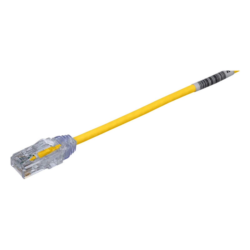 Cable de Parcheo TX6, UTP Cat6, Diámetro Reducido (28AWG), Color Amarillo, 20 cm (7.87 pulgadas) PANDUIT UTP28SP0.2MYL