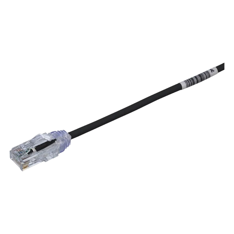 Cable de Parcheo TX6, UTP Cat6, Diámetro Reducido (28AWG), Color Negro, 6.1 Metros (20 Pies) PANDUIT UTP28SP20BL