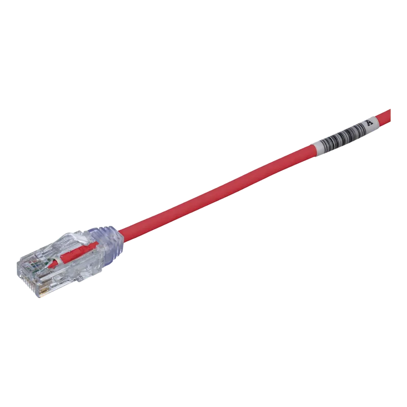 Cable de Parcheo TX6, UTP Cat6, Diámetro Reducido (28AWG), Color Rojo, 20.2 cm (8 Pulgadas) PANDUIT UTP28SP8INRD