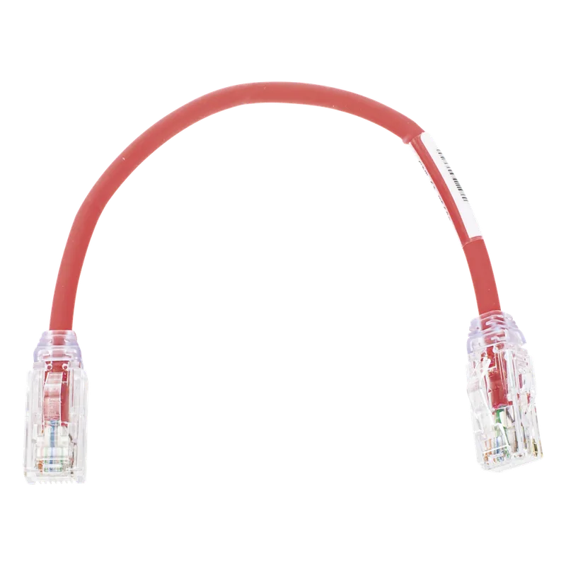 Cable de Parcheo UTP, Cat6A, Diámetro Reducido (28 AWG), CM/LSZH, Color Rojo, 20.3 cm (8 Pulgadas) PANDUIT UTP28X8INRD