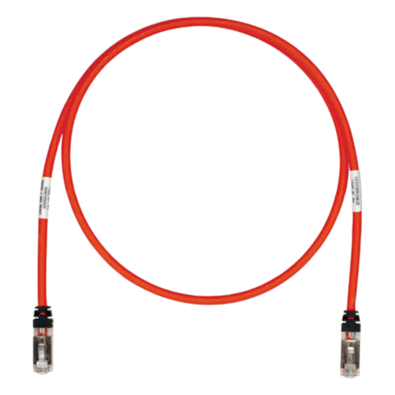 Patch Cord Cat6A, Blindado S/FTP, CM/LS0H, 2.5 Metros (8.20 Pies), Color Rojo PANDUIT STP6X2.5MRD