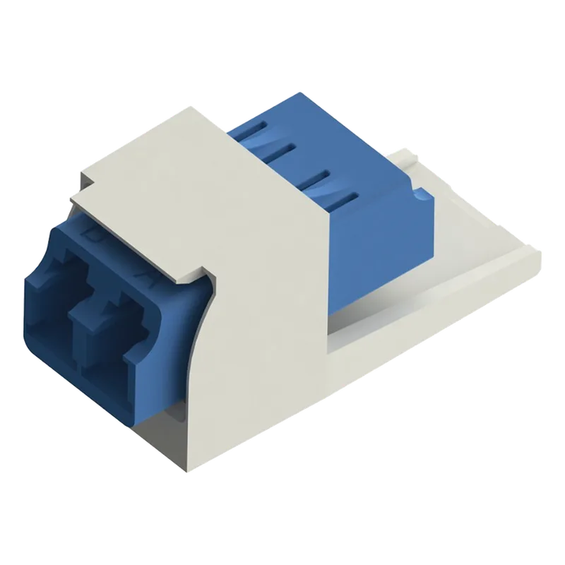 Módulo Acoplador LC Duplex, para Fibra Óptica Monomodo OS1/OS2, Tipo Mini-Com, Color Blanco Mate PANDUIT CMDSLCZIW