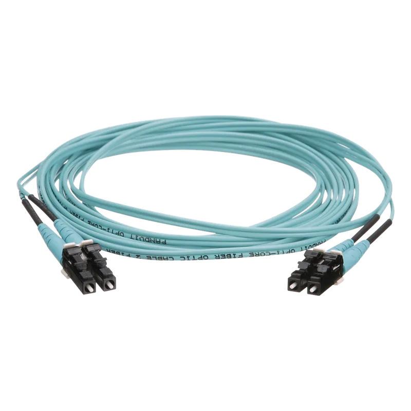 Jumper de Fibra Óptica Multimodo 50/125 OM4, LC-LC Duplex, OFNR (Riser), Color Aqua, 4 Metros (13.12 Pies) PANDUIT FZ2ERLNLNSNM004