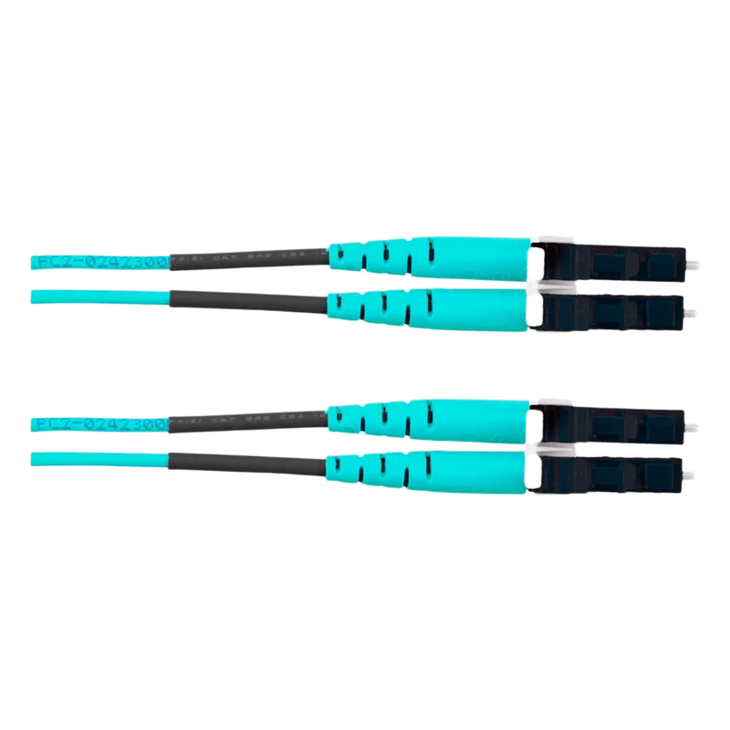 Jumper de Fibra Optica Multimodo 50/125 OM4, LC-LC Duplex, OFNR (Riser), Color Aqua, 25 Metros PANDUIT FZ2ERLNLNSNM025