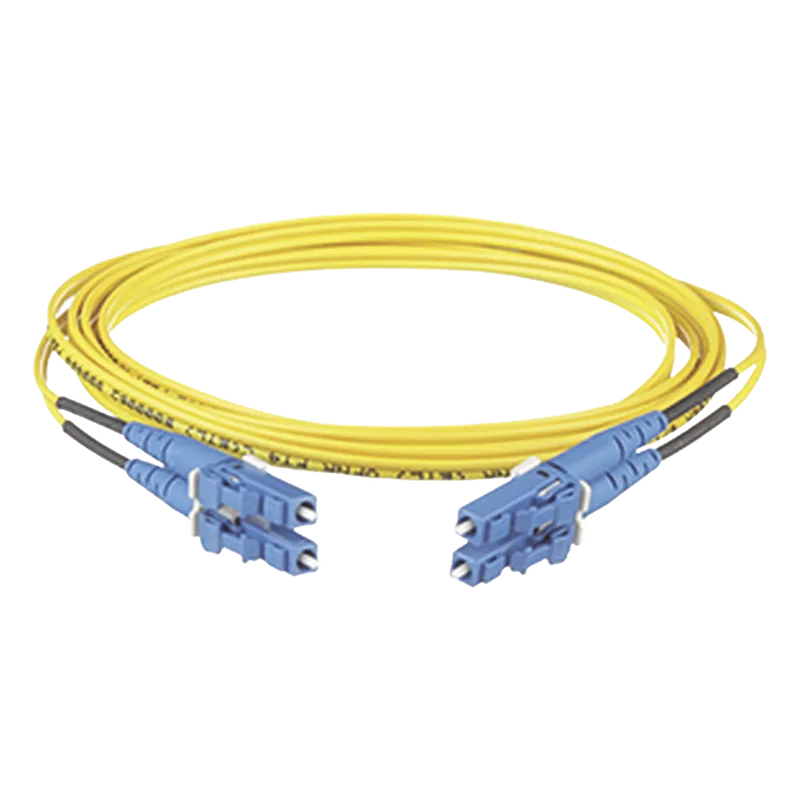 Jumper de Fibra Optica Monomodo 9/125 OS2, LC-LC Duplex, OFNR (Riser), Color Amarillo, 12 Metros (39.37 Pies) PANDUIT F92ERLNLNSNM012