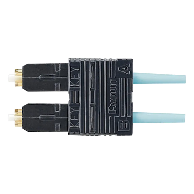 Conector de Fibra Óptica SC Duplex OptiCam, Multimodo 50/125 OM3/OM4, Pre-pulido, Color Aqua PANDUIT FSC2DMCXAQ
