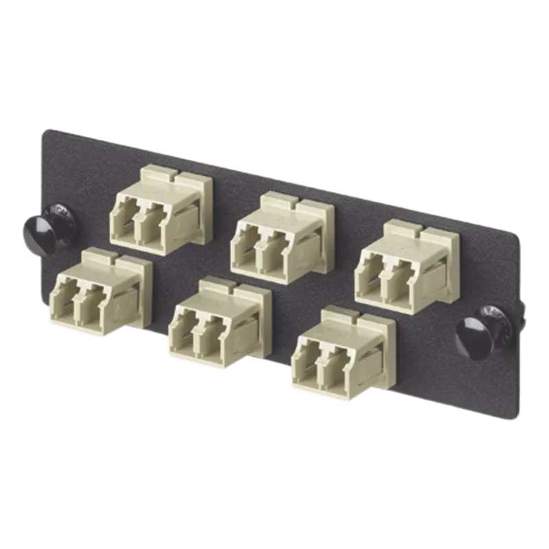 Placa Acopladora de Fibra Optica FAP, Con 6 Conectores LC Duplex (12 Fibras), Para Fibra Multimodo OM1, Color Marfil PANDUIT FAP6WEIDLCZ
