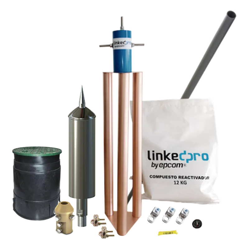 Kit Pararrayo PDC Flash Captor, Avance de Cebado:15 µs. Diámetro de Protección Máx: 70 m. Incluye Electrodo y Accesorios p/Torre. APLICACIONES TECNOLOGICAS AT-5315-KIT