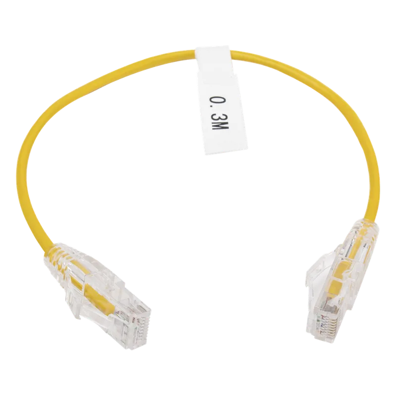 Cable de Parcheo Slim UTP Cat6 - 30 cm (11.81 Pulgadas) Amarillo Diámetro Reducido (28 AWG) LINKEDPRO BY EPCOM LP-UT6-030-YE28