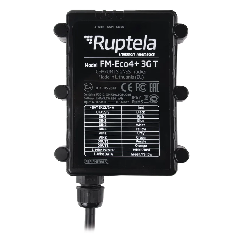 Localizador vehicular 3G / Antenas internas / Contra agua y polvo IP67 / ideal para motocicletas / RFID / Apagado de motor a distancia / Anti Jammer RUPTELA ECO4PLUS3GT