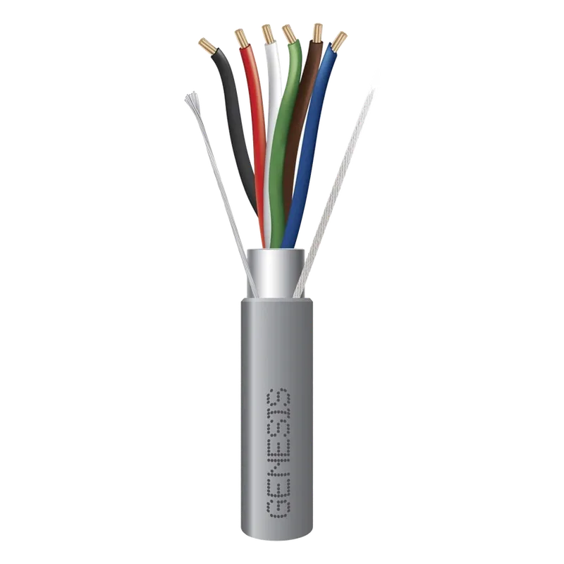 Bobina de 152 Metros (500 Pies) de Cable / 6x22 AWG BLINDADO / Riser / Color Gris / Para Aplicaciones de Audio, Seguridad y Control GENESIS 2206-5509