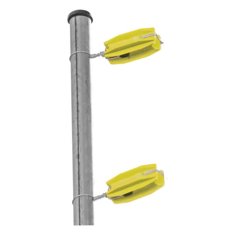 Aislador de Esquina Amarillo para Cercos Eléctricos / 18 kV / Resinas Vírgenes / Resistencia 7.5-10.2 kg / Anti UV / 66 mm x 31.6 mm SFIRE SFESQUINEROY